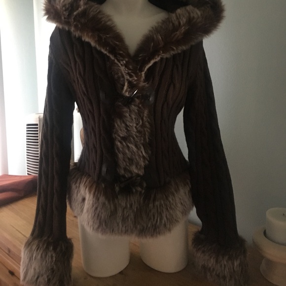 Patty Jackets & Blazers - 🎀 Cable Knit fur trim jacket